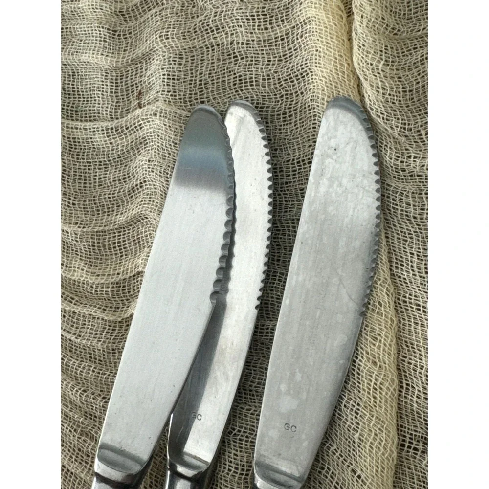 4 Amefa solid knife ASF5 Stainless Holland vintage flatware‎ 8 1/4